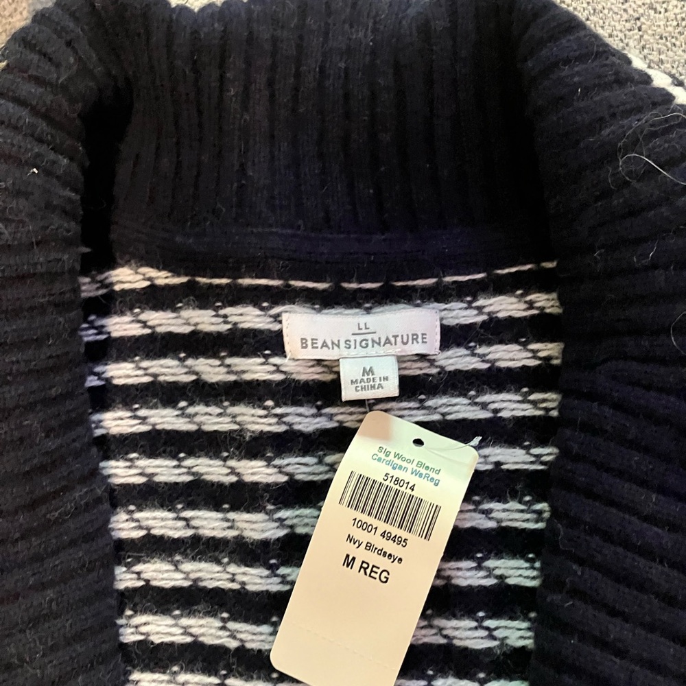 NWT L.L. Bean navy long-line cardigan - Picture 2 of 4